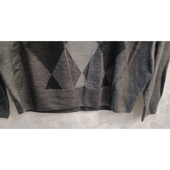 U.S. POLO ASSN. PULLOVER GREY ARGYLE MENS LONG SLEEVE SWEATER SIZE LG. NWT - Picture 6 of 6